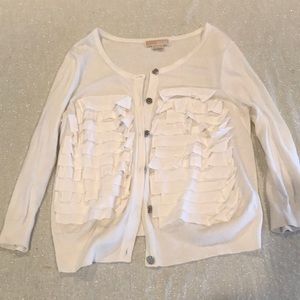 Michael Kors white button up cardigan